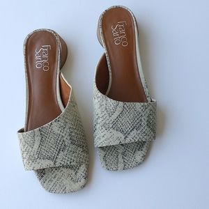 Franco Sarto Snakeskin Slides, size 7.5